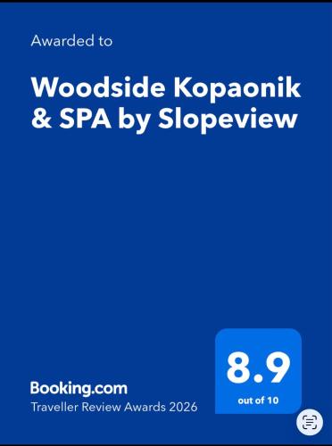 a screenshot of a cell phone with the words woodland kopkan and spa by at Woodside Kopaonik & SPA by Slopeview in Kopaonik