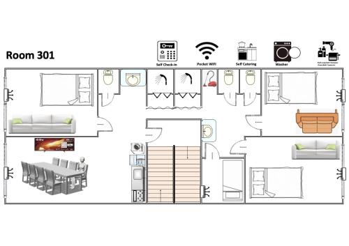 a floor plan of a room at Vacances Skytree Plaza in Tokyo