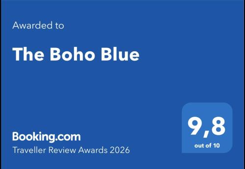 a blue sign that says the boho blue at The Boho Blue in Igoumenitsa
