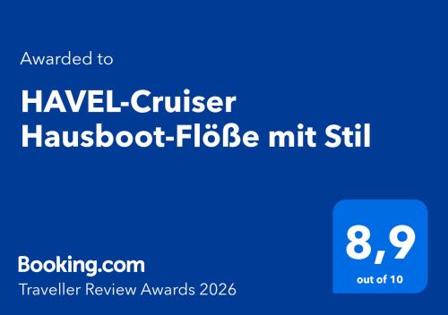 a screenshot of the haverford hugjee hit still screen at HAVEL-Cruiser Hausboot-Flöße mit Stil in Brandenburg an der Havel