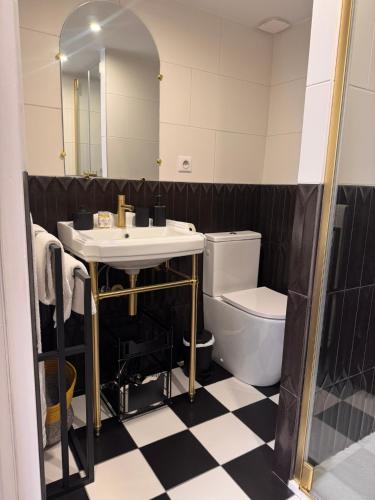 un bagno con lavandino e WC di Studio hyper centre ad Ajaccio