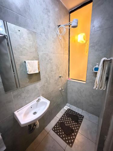 a bathroom with a sink and a shower at Tusmo homes in Ongata Rongai 