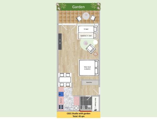 Alpine City Studio with AC, garden terrace and much privacy