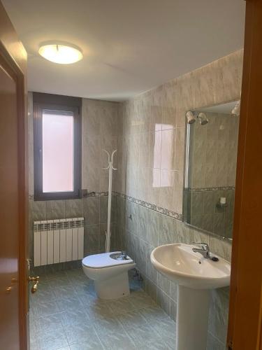 a bathroom with a toilet and a sink at Apartamento Pedro de Cella in Cella