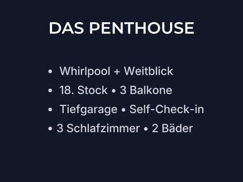 a black and white poster with the words das perouse at Das Penthouse mit 3 Dachterrassen, Whirlpool & Panoramablick in Karlsruhe