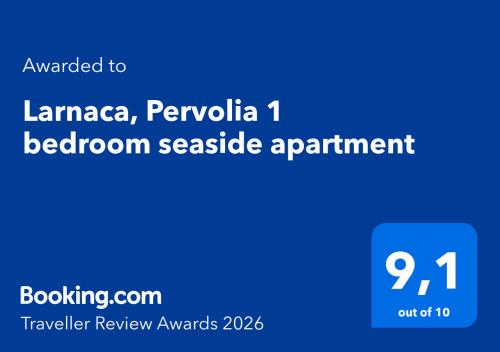 Larnaca, Pervolia 1 bedroom seaside apartment
