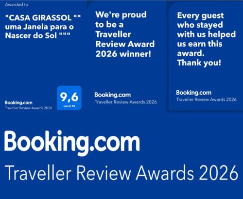 a screenshot of the travelling review awards homepage at CASA GIRASSOL " uma Janela para o Nascer do Sol " in São Vicente