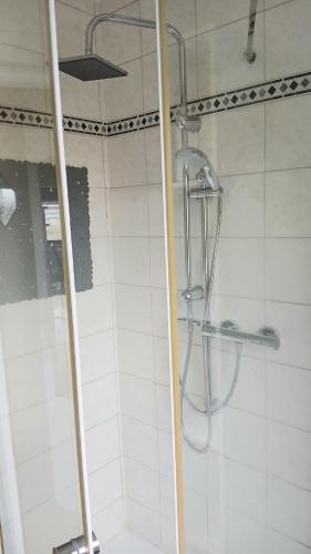 a shower in a bathroom with a glass door at Otto in Reding