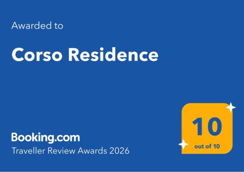 a yellow rectangle with the words cosos resilience on it at Corso Residence in Bajina Bašta