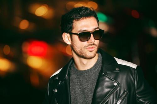 a man wearing a leather jacket and sunglasses at Md Zaidul ISlam in Rāyatandi