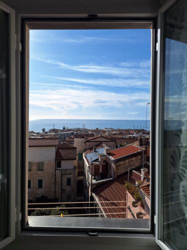 a view of a city from a window at Casa Milda in Sanremo