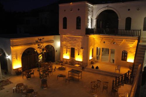 an aerial view of a building at night at Kasr-ı Canan in Halfeti