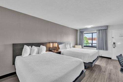 a hotel room with two beds and a window at Baymont by Wyndham Rock Hill in Rock Hill