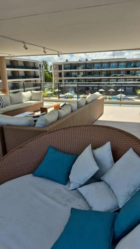 En eller flere senge i et værelse på Flat Malia Beach 005A