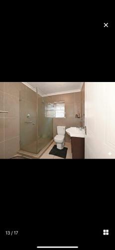 a bathroom with a toilet and a sink at YA Eagle Wings Self Catering Shared Single room Apt B in Cape Town