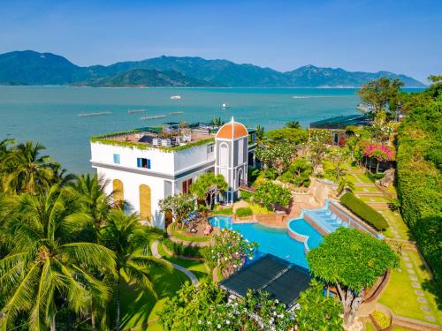 an aerial view of a resort with a swimming pool at Green Oasis Nha Trang Resort in Nha Trang