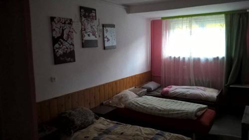 Ένα ή περισσότερα κρεβάτια σε δωμάτιο στο Schronisko Srebrny Potok