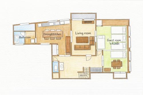 a floor plan of a house at Hosted Stay Minpaku Hallelujah in Matsumoto