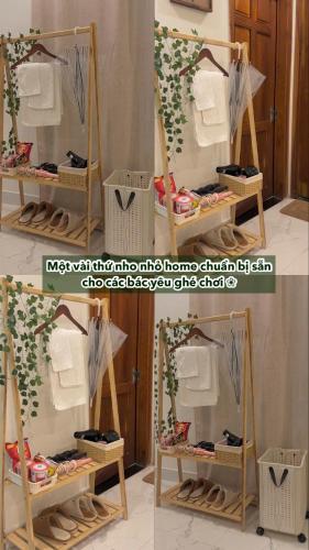 a display of shoes on a shelf in a room at Huế Nestory Homestay in Thôn Trường Giang