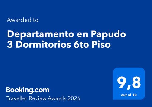 a blue screen with the words pentatomino en papo pronuncios at Departamento en Papudo 3 Dormitorios 6to Piso in Papudo