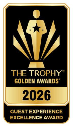 a sign for the trophy of the gold awards at Spilia Suites Hotel Mykonos - Free Car Included - Tour and Wine Tasting in Mykonian Estate in Agrari