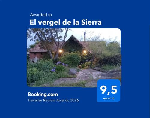a screenshot of a website with a picture of a garden at El vergel de la Sierra in Sierra de los Padres