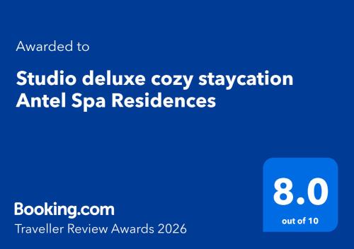 Studio deluxe cozy staycation Antel Spa Residences