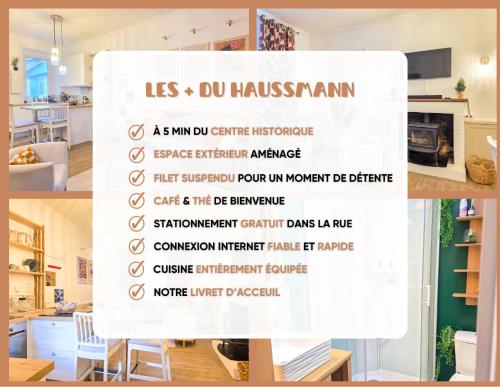 a sign in a kitchen with a house at Le Haussmann - Centre Historique, Chic & Terrasse in Saint-Brieuc
