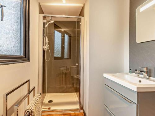 a bathroom with a shower and a sink at 2 Bed in Norwich oc-73624 in East Harling