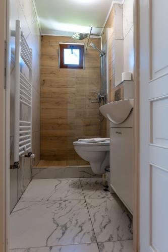 a bathroom with a sink and a toilet at Villa Panoramic Sovata in Sovata
