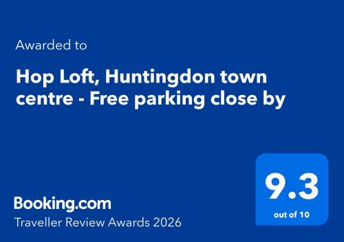 a screenshot of a cell phone with the words hog leftforth town centre free parking at Hop Loft, Huntingdon town centre - Free parking close by in Huntingdon