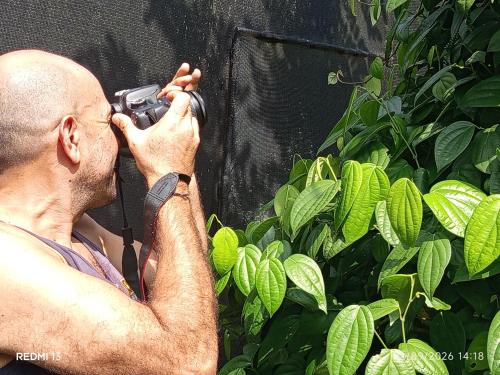 un uomo che scatta una foto con una macchina fotografica di Sun & Queen Villa a Dambulla