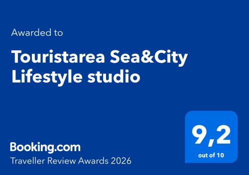 a blue rectangle with the words jurassicseasea search city lifecycle studio at Touristarea Sea&City Lifestyle studio in Limassol