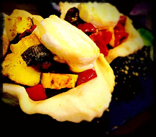 a close up of a dessert with fruit and vegetables at Baita La Jolie Bergere in La Salle