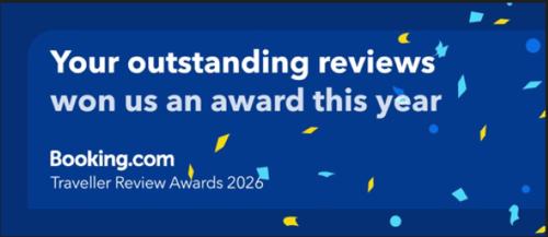 a screenshot of a screen with the words your outstanding reviewers won us an award this at Sea Lavender Holiday Chalet, close to sandy beach in Heacham