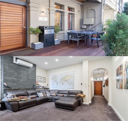 a living room and dining room of a house at Huge, Inner Sydney City 5 Bed Mansion, Near Opera House - 7 mins in Sydney