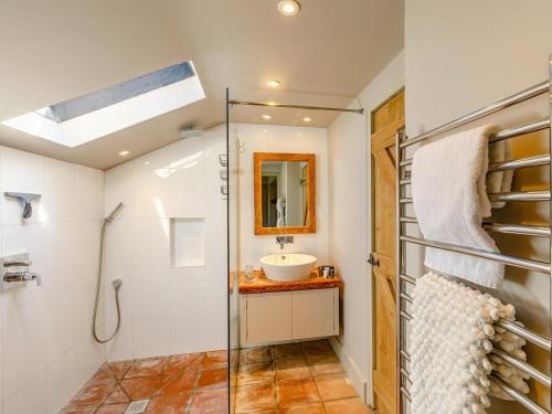 a bathroom with a sink and a shower at 2 Bed in York oc-g0154 in Ellerton