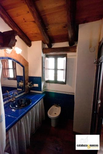 a bathroom with a sink and a toilet at Casa Rural Calabaza & Nueces in Cazorla