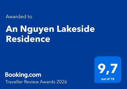 a blue sign with the words anryn kayisel resilience at An Nguyen Lakeside Residence in Hanoi