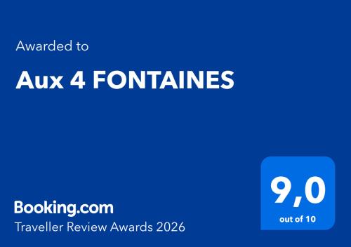 a blue square with the words akx fornames at Aux 4 FONTAINES in Narbonne