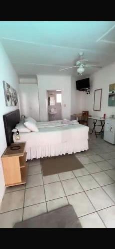 a large bedroom with a large bed and a tv at Tourmaline GuestHouse in Windhoek