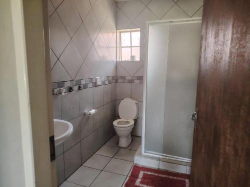 a bathroom with a toilet and a sink at Self catering apartment in Vereeniging
