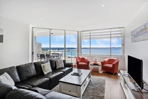 Χώρος καθιστικού στο Sandcastle Apartments