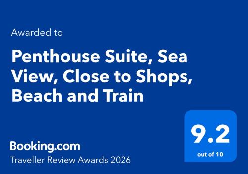 a screenshot of a cell phone with the words furniture suite sea view close at Penthouse Suite, Sea View, Close to Shops, Beach and Train in St. Leonards