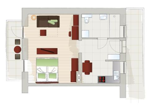 a floor plan of a house at Mattone Aparthotel in Lanzenkirchen
