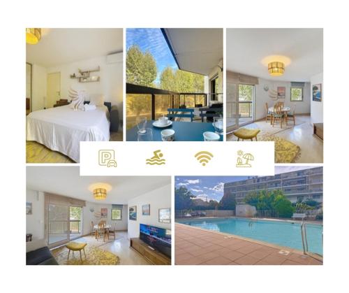 Édenia, AC,balcony swimming pool, Wi-Fi & parking