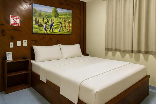 a bedroom with a bed with a painting on the wall at Hotel COP 30 in Belém
