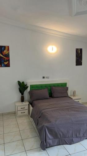 Llit o llits en una habitació de Villa Meublé