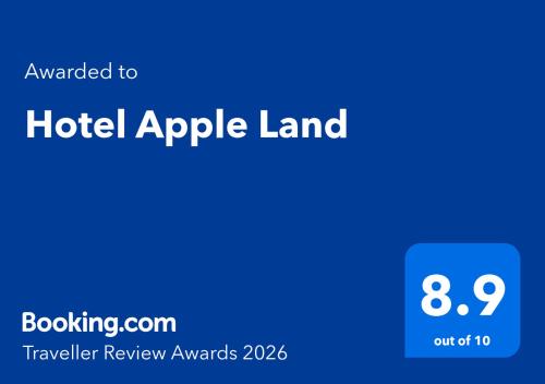 a blue sign that reads hotel apple land at Hotel Apple Land in Hirakawa
