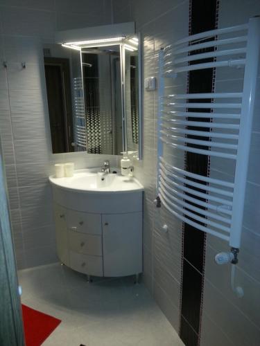 A bathroom at Downtown Apartment Miskolc